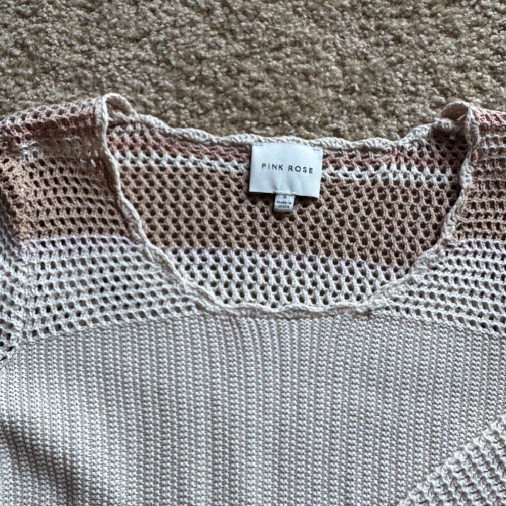 Pink Rose Women's Beige Knit Sweater
